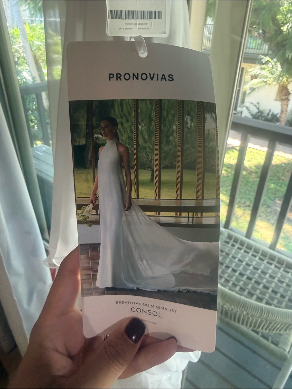 Pronovias White Minimalist Halter Gown with Train